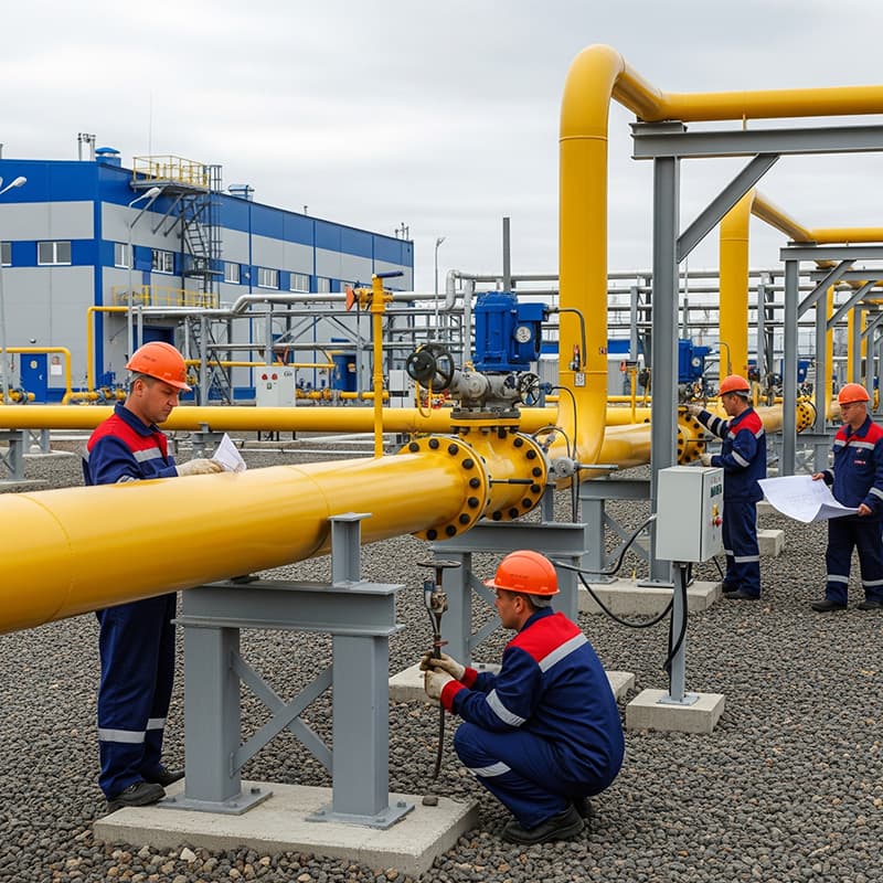 Прокладка газопровода на предприятии
