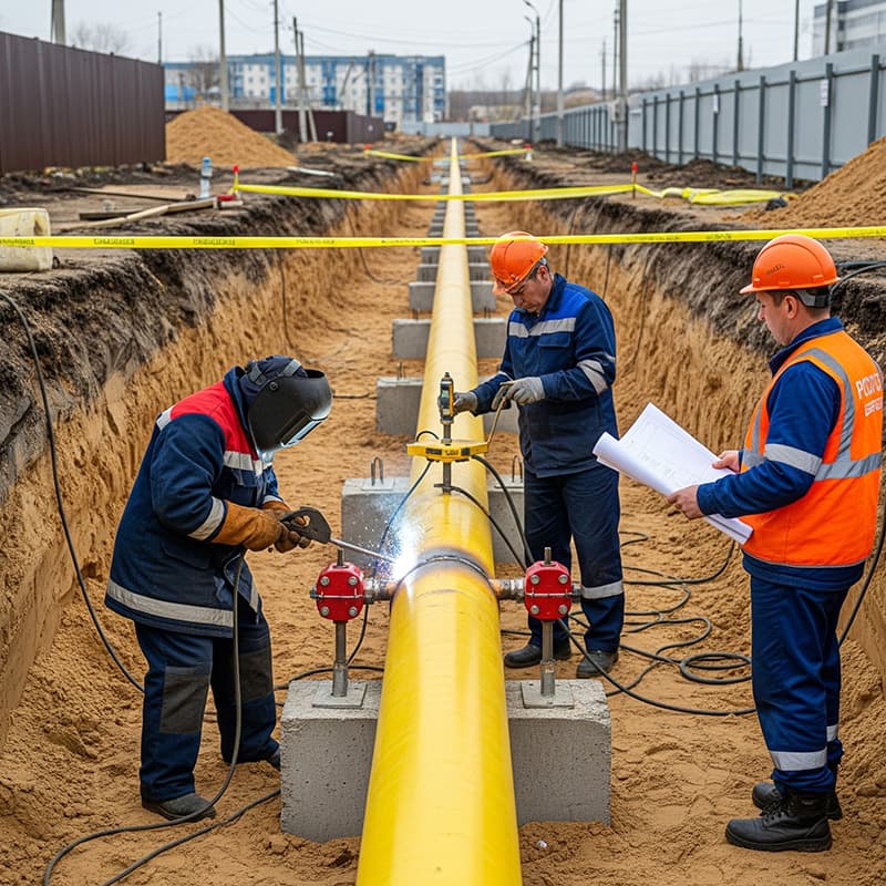 Прокладка газопровода в траншее