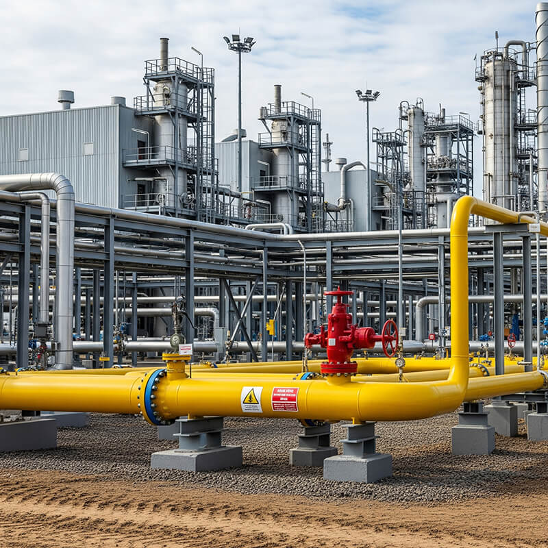 Газовые трубы на предприятии
